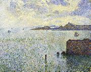 Theo Van Rysselberghe Sailboats and Estuary oil on canvas